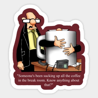 Funny Coffee Drinker Spectickles Cartoon Humor Sticker